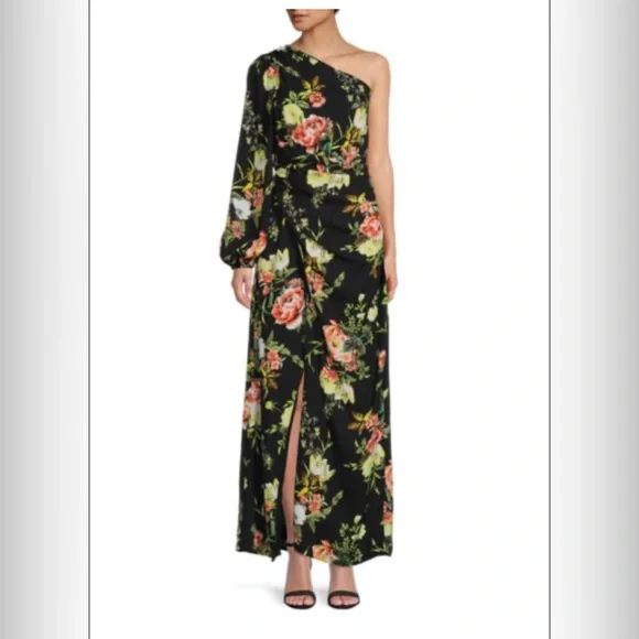 rachel roy one shoulder dress Rachel Roy Women's Laverne One-Shoulder Bow Midi Dress - Blue
